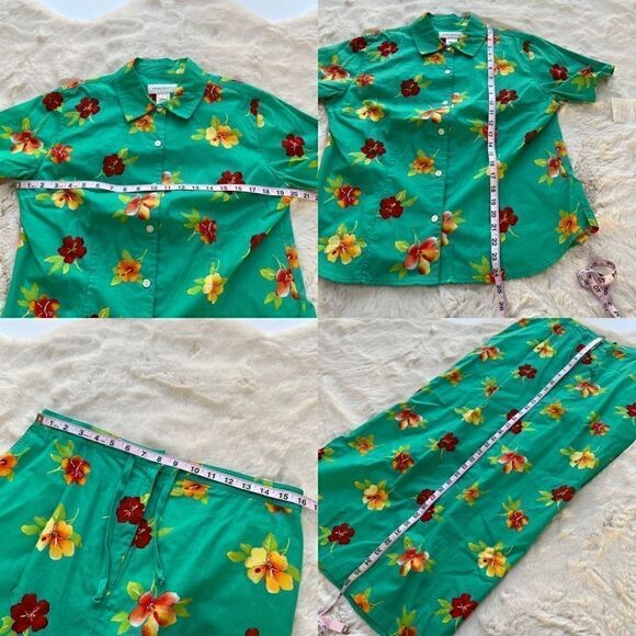 NWT Vintage Susan Bristol Hawaiian Shirt & Maxi Skirt Set Tropical Summer L - Picture 9 of 9